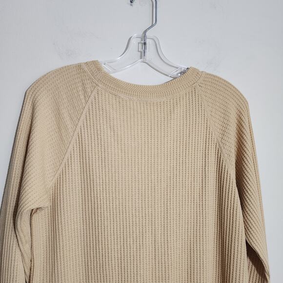 Soft Surroundings Autumn waffle tunic top yellowish tan long sleeve woman size M - Picture 9 of 11